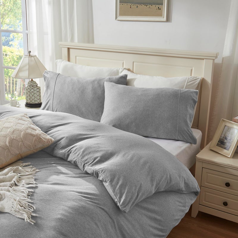 H HOUSEHOLD Household 100% Jersey Cotton Queen Size Pillowcase 20â€x30â€-Light Weight, Comfortable, Super Soft Pillow Case with Envelope Closure Extremely Durable Set of 2 (Grey, Queen Size Pillowcase (20" x 30")) - Image 2